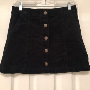 Corduroy button up skirt